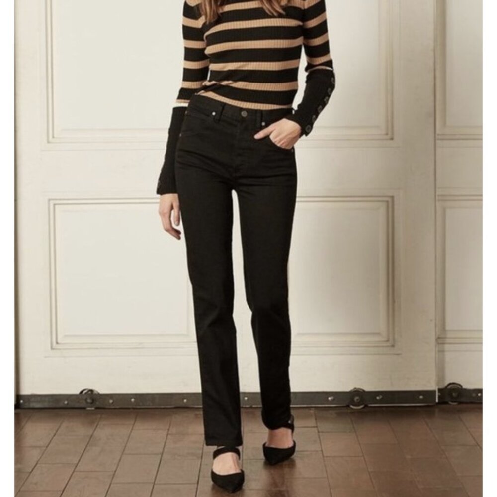Boyish Black High Rise Women Jeans